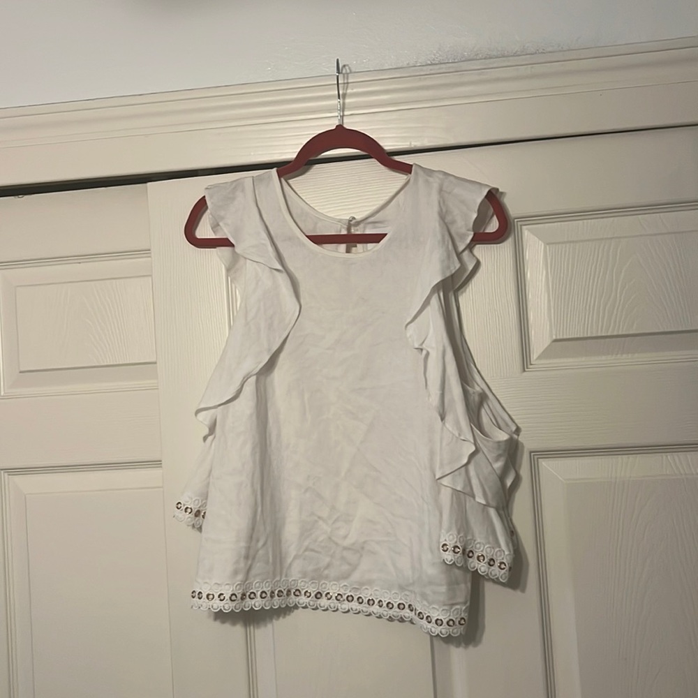 NWOT Misa cold shoulder linen top